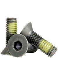 3/8"-16 x 3/4" Nylon Patch Flat Head Socket Screws, Alloy Steel, 100 Pack