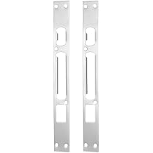 Security Door Strike Plate Extender: 2pcs Storm Door Strike Plate Stainless Steel Reinforcement Anti Theft Plates for Frame Protection