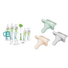 Dr. Brown's Anti-Colic Options+ Bottle to Sippy Gift Set with Formula Mixing Pitcher, Silicone Handles, Travel Cap and Bottle Brush