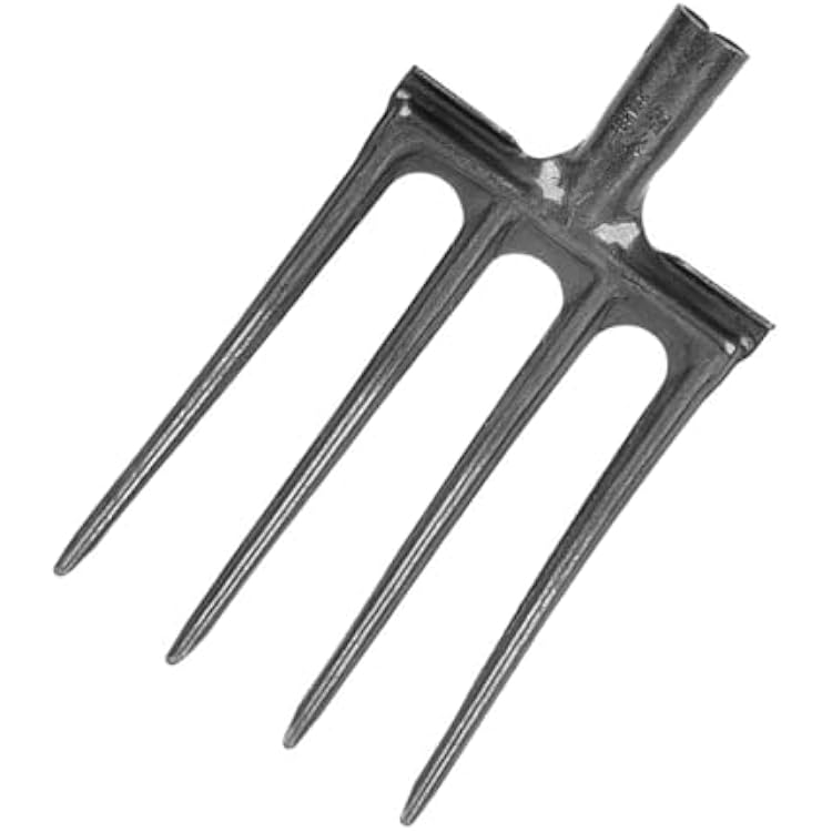 Digging Fork High Carbon Steel Garden Fork Anti Breakage Garden Digging Spading Fork for Farms Ranches 4 Tine
