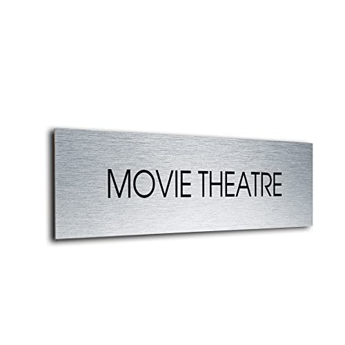 Movie Theatre Door Sign - Modern Brushed Metal Door Sign DMD-2210282