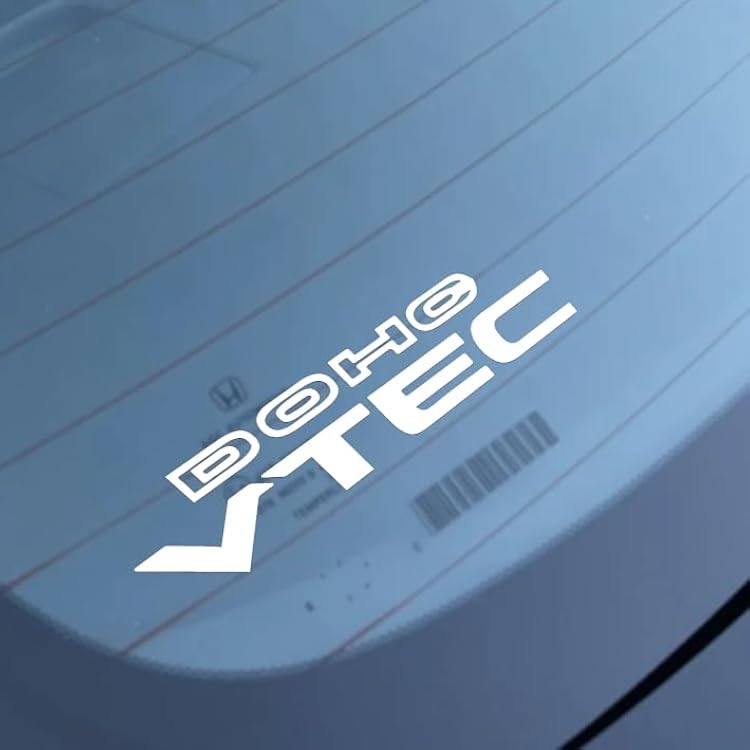 DOHC VTEC Civic Vinyl Decal Sticker UV Water Proof 6x1.5 inch White