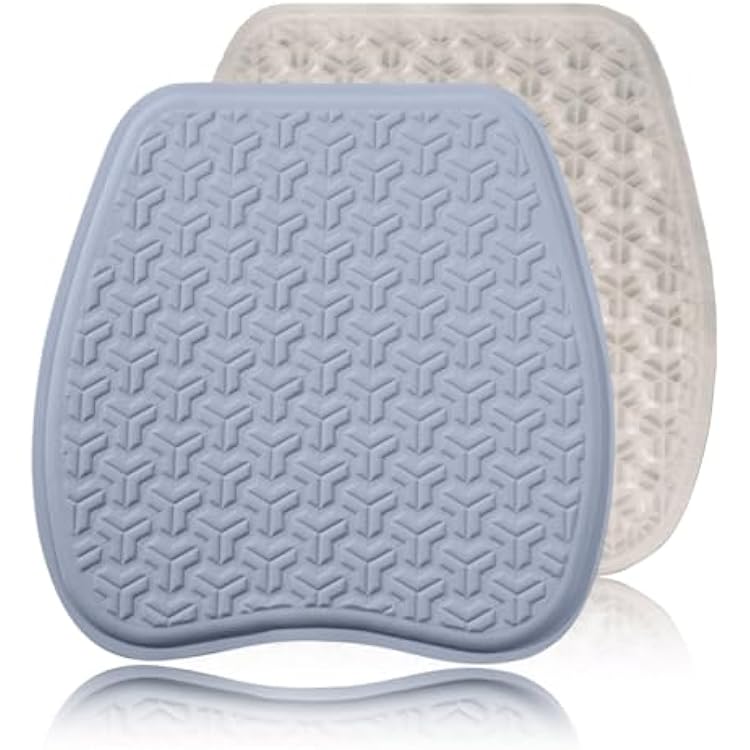 Gel Seat Cushion Office Chair Cushion Soft&Breathable Cooling Honeycomb Design for Office Chair Wheelchair Car Home Travel Outdoor Kitchen Dining Room Blue Grey