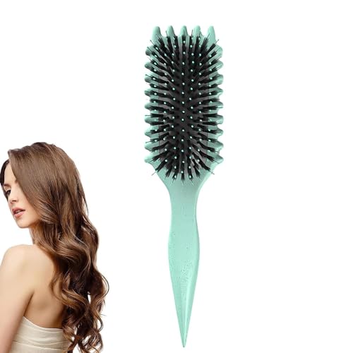 Generic Curl Brush, Hair Brush for Combing and Shaping Mens and Womens Curly Hair, Light Green, Defining Curls, Reduces Pulling and Curl Separation