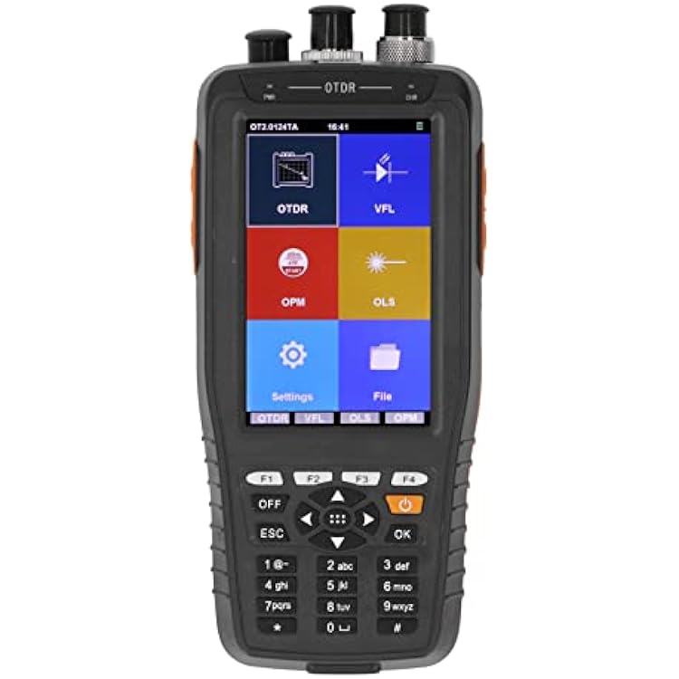 Optical Time Domain Reflectometer, Optical Power Meter with Visual Fault Locator OTDR 4 in 1 Optic Fiber Tester 3.97in 0‑60KM Range US Plug 100-240V