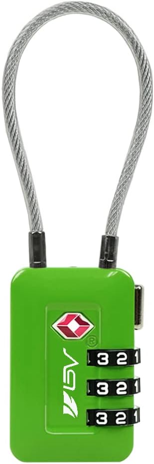 TSA Accepted Luggage Travel Lock, Set-Your-Own Combination Lock for School Gym Locker, Luggage Suitcase Baggage Locks, Filing Cabinets, Toolbox, Case (Green, 1 Pack)