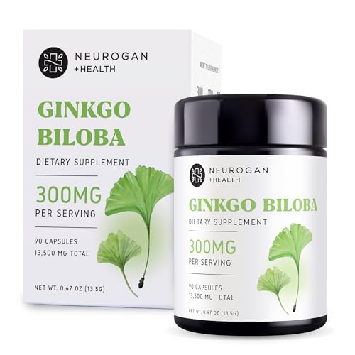 Neurogan Ginkgo Biloba Supplements Capsules Herbal Brain Supplements for Memory & Focus Cognitive Supplement with Standardized Extract 90 Vegan-Friendly Capsules