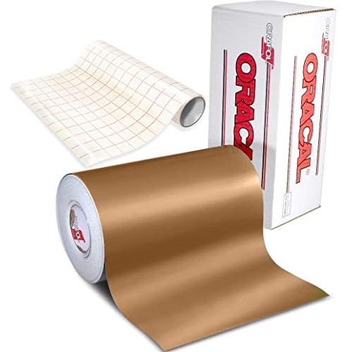 ORACAL 631 Matte Copper Adhesive Craft Vinyl for Cameo, Cricut & Silhouette Including Free 12 x 24 Roll of Clear Transfer Paper 6ft x 12