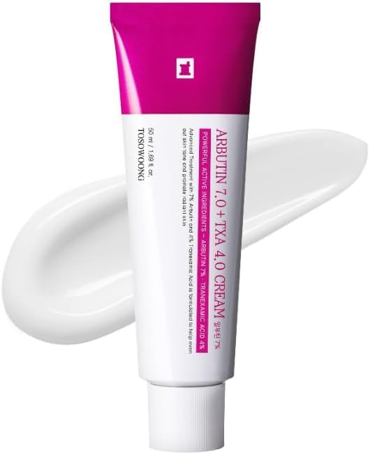 Arbutin 7% + Tranexamic Acid 4% Cream, 70,000ppm Arbutin, 40,000ppm TXA, Niacinamide, Glutathione, Dark Spots, Freckle, Blemishes, Pigmentation, Korean Skin Care, 50ml, 1.69 fl.oz.