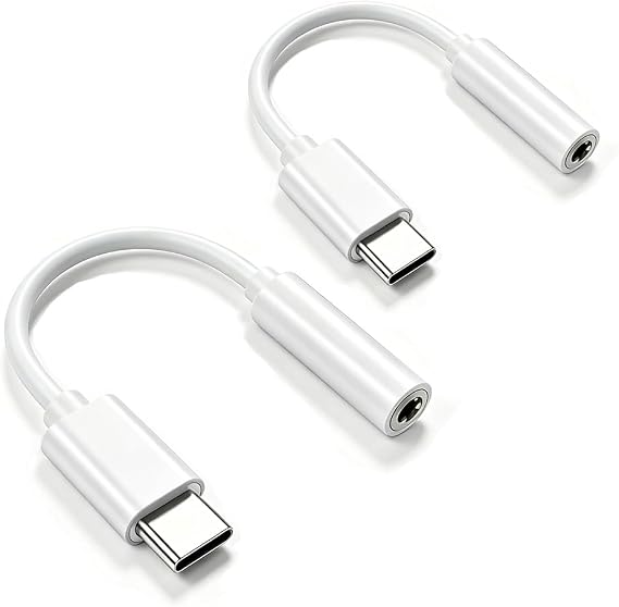 USB Type C to 3.5mm Female Headphone Jack Adapter(White), USB C to Aux Audio Dongle Cable Cord Compatible with Pixel 4 3 2 XL, Samsung Galaxy S21 S20 Ultra S20+ Note 20 10 S10 S9 Plus for iPad Pro
