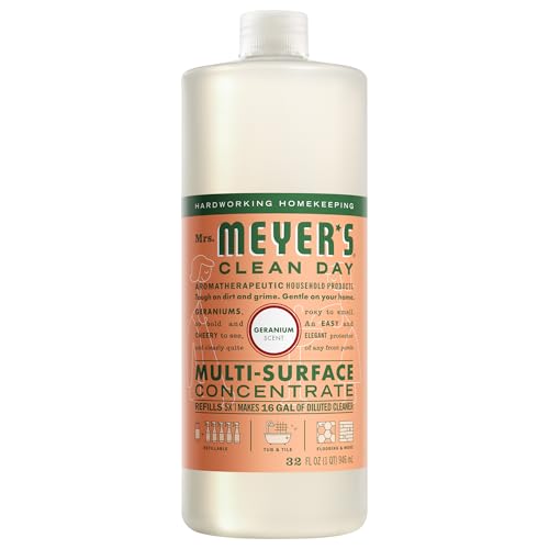 MRS. MEYERS CLEAN DAY Multi-Surface Everyday Concentrate, Geranium Scent, 32 Fl Oz Bottle