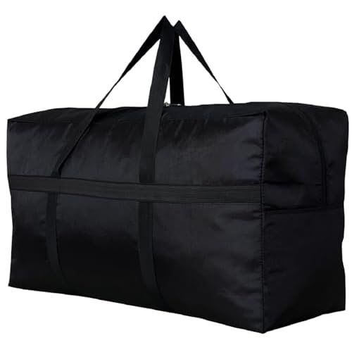 YiKitHom Extra Large Storage Duffle Bag for Travel, Black Oversized Giant Big Traveling Duffle Bag