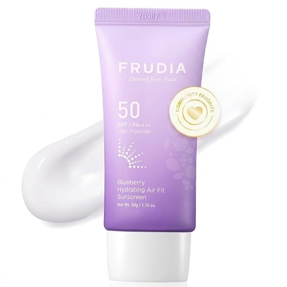 FRUDIA Blueberry Hydrating Air Fit Korean Sunscreen SPF 50 PA++++, 1.76 Oz