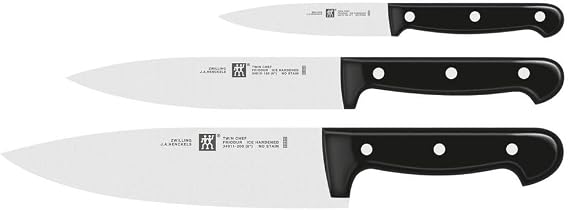 Zwilling Twin Chef 2 Knife Set, Stainless Steel, Black