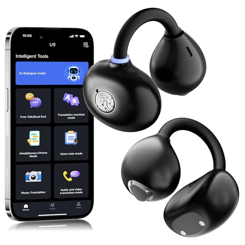 AMINY Translation Earbuds Real Time 163 Languages Ai Translator Ear Buds Audifonos Traductores Ingles Espanol, 3-in-1 Translating Device Wireless Earphones for Travel Meeting Business Learning