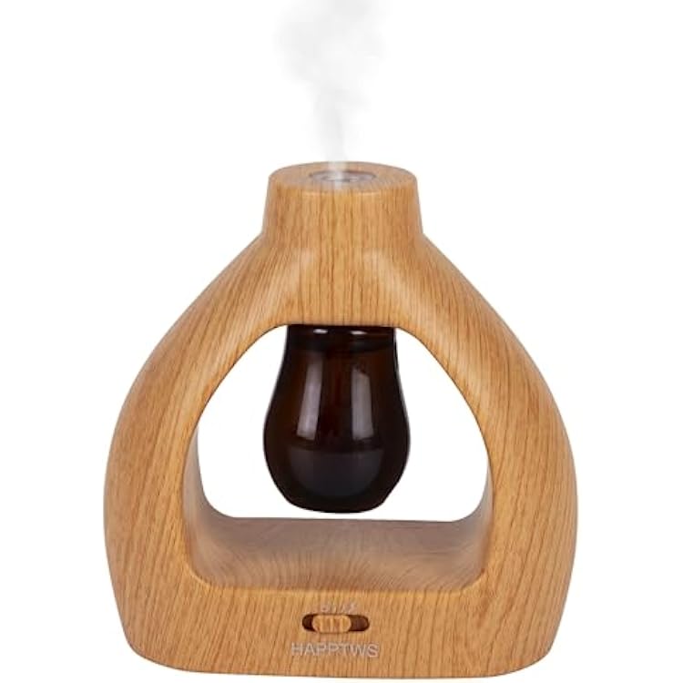 HAPPTWS Waterless Essentil Oil Diffuser Set - Cordless Diffuser 3 Timer Settings Battery Operated for Bedroom Yoga Studio Bathroom Pet Room