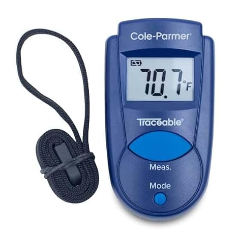 Calibrated Mini IR Digital Pocket Thermometer with Key Chain,7 to 230 Degrees Fahrenheit, 0.1 Resolution, Accuracy of 1 Degree Celsius