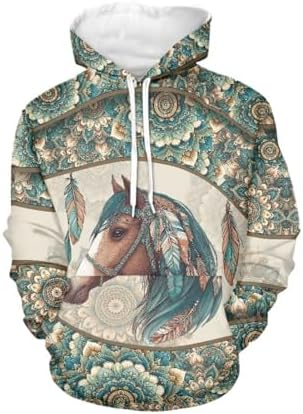 WELLFLYHOM Womens Cute Animal Print Hoodie Sweatshirt Drawstring Long Sleeve Pullover Tops with Pocket