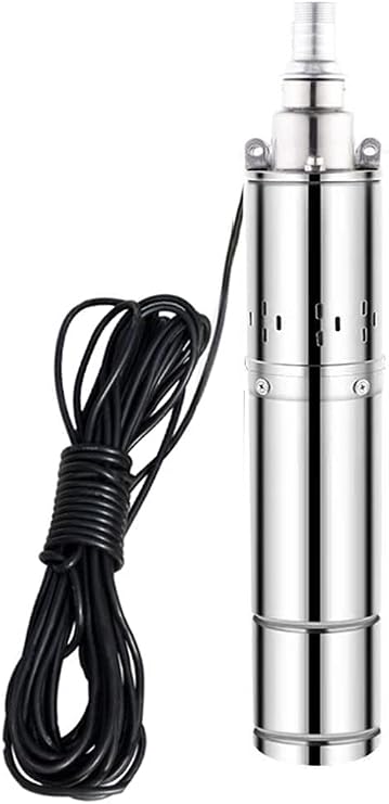 Solar Water Pump, DC Submersible Deep Well Pump, 3 inch Stainless Steel Deep Well Pump with 50ft Power Cord for Industrial Irrigation Household Water Tank Water Supply (12V-250W Well Pump)