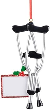 Crutches Personalized Christmas Ornament,Broken Leg Ornament, Physical Therapy Ornaments,Occupational Therapy Gifts, Medical Ornaments Christmas Tree Decoration Keepsake