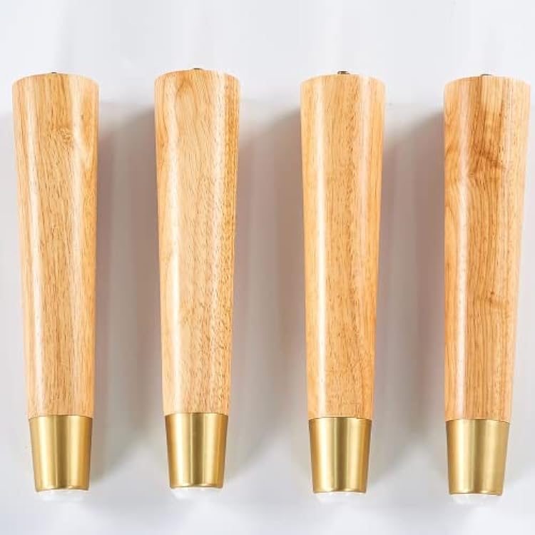 Solid Wood Furniture Table Legs 10 inch H, Desk Legs Couch Legs Replacement for Chair Legs Cabinet Legs TV Stand Loveseat Dresser End Table Legs Set of 4 with Screws