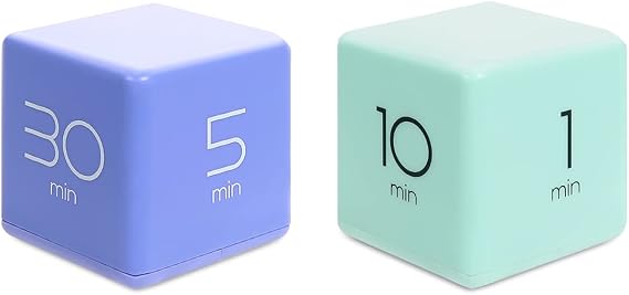 Mooas Cube Timer Violet (5,10,20 and 30 Minutes) & Mint (1,3,5 and 10 Minutes) Bundle, Timer for Studying, Cooking and Workout...