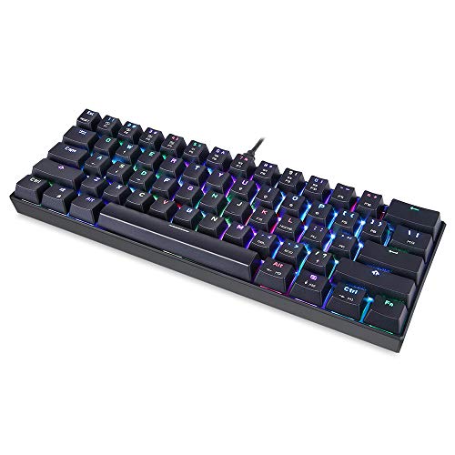 MOTOSPEED CK61 RGB Mechanical Gaming Keyboard OUTMU Blue Switches Keyboard 61 Keys Anti-ghosting with Backlight for Gaming Black