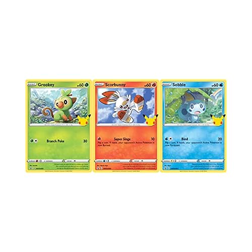 Pokemon First Partners Jumbo Card Lot - (Galar) (Grookey, Scorbunny, Sobble) - 25th Celebrations
