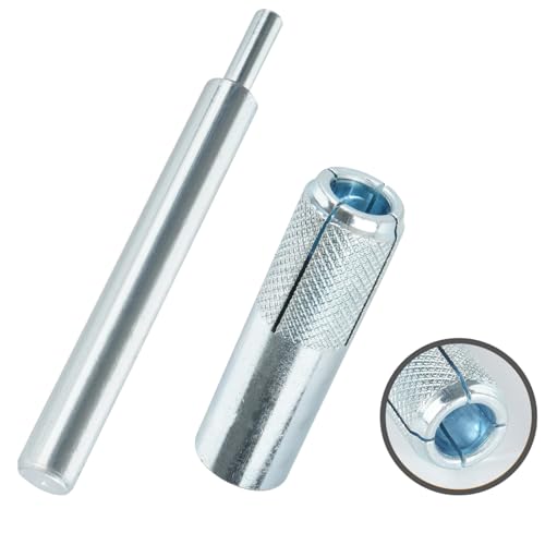Drop-in Anchors, 20PCs 58 Inch Zinc-Plated for Concrete, Secure Mounting, Industrial-Strength with Tie 014973238216- 58 Drop-in Anchor Setting Tool