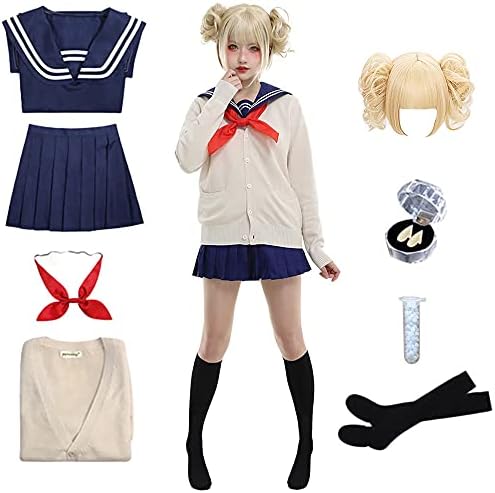 Oismys Himiko Toga Cosplay Outfit Halloween Anime Uniform Sailor JK Costumes Dress Set