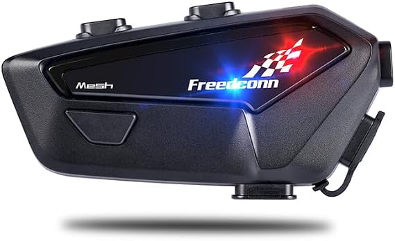 FreedConn FX PRO Motorcycle Bluetooth Headset, Auto-Join Mesh Network Helmet Intercom Communication Systems with IP67 Waterproof, CVC and AI Noise Cancellation, 2-6 Riders, 1 Pack