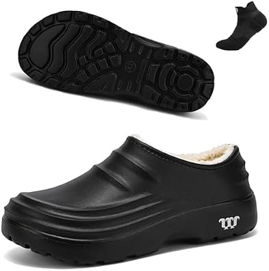 Shoes Clogs Men Women, Chef Shoes Women Non Slip Comfort Clogs for Winter