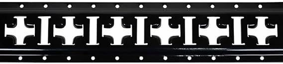 Mytee Products 2 ft X Track Tie Down Rail, ETrack Rail with Horizontal & Vertical Slots, Black Powder Coated Finish 12 Gauge Steel - Allows use of E-Track Straps in Horizontal or Vertical Alignment