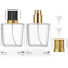 6 Pack Refillable Perfume Atomizer 50ml 1.7oz Large Perfume Bottle for Essential Oils, Perfumes,Empty Clear Glass Mist Spray Bottle for Traveling and Outgoing
