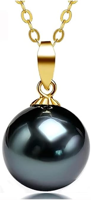 authentic Tahiti Nanhai aquaculture Peacock Green Black Pearl AAA, 8-8.5mm, 11.5-12mm, 16mm Black pearl Sydney women's Pendant Necklace
