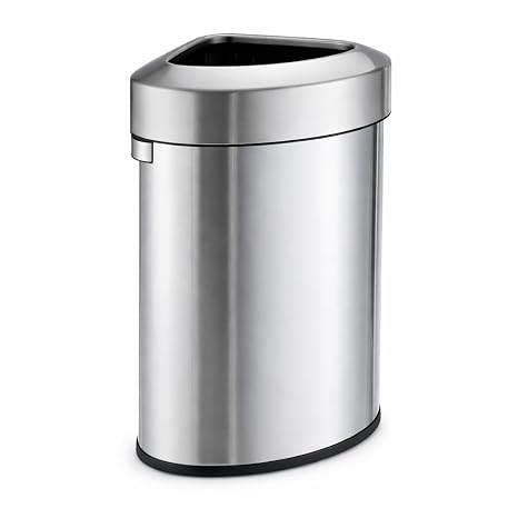 Home Zone Living 16 Gallon Commercial Trash Can with Removable Open Top Lid