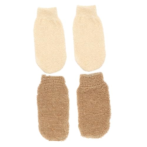 Exfoliating Bath Gloves 4Pcs Thickened Body Scrubber for Dead Skin Removal Portable Shower Mitts for Skin Types for Daily Use in Bathing and Spa