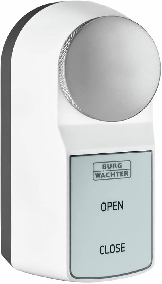 BURG-WÄCHTER secuENTRY active 7700 Electronic Motor Lock for Front Doors Door Lock Open and Close at the Touch of a Button Operation via App White/Anthracite