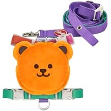 PETHROOM Wiggle Wiggle Dog Backpack Harness with Leash Cute Bear-Shaped Mini Backpack, No-Pull Adjustable Harness for Small Medium Dogs, Ideal for Travel, Camping & Hiking (Medium)