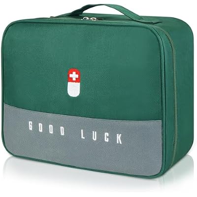 First Aid Bag Empty, Multifunction Emergency Medicine Storage Bag for Outdoor Camping Hiking Travel Emergency Green