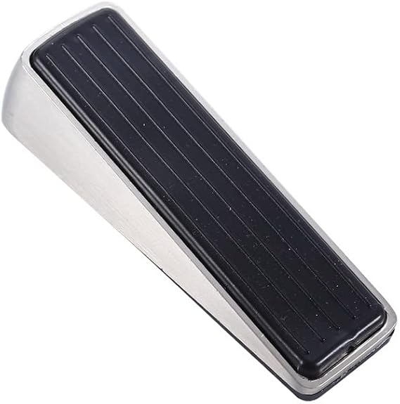 Heavy Duty Door Stopper Wedge for Any Door and Floor Wall Protectors,Brushed Nickel