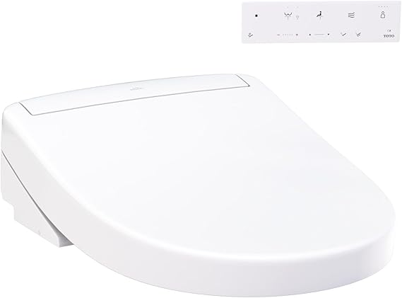 TOTO WASHLET S5 Electronic Bidet Toilet Seat with Instantaneous Water Heating, PREMIST and EWATER+ Wand Cleaning, Round, Cotton White - SW3445#01