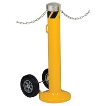 Vestil BOL-MB-JKS-42-5.5 Movable Bollard with Slots, 42" x 5.5" Sleeve Cap, Yellow
