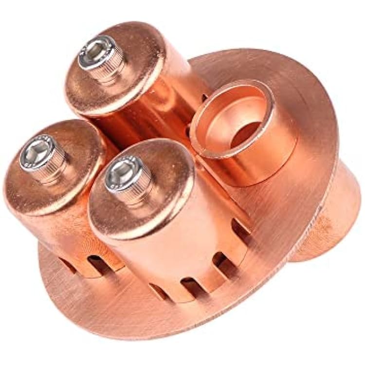 YUEWO 3 Red Copper Bubble Plate Set with Double Card Slot Silicone Gasket for 3 Glass Distillation Column