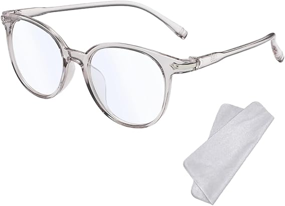 Blue Light Blocking Glasses - Fashion Oval Transparent Frame Reading Glasses Blue Light Eyeglasses Lightweight Anti Eyestrain Computer Gaming Eyewear Unisex