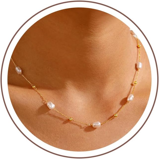 Ritach Gold Pearl Necklaces for Women - Wedding Bridesmaid Jewelry Gifts
