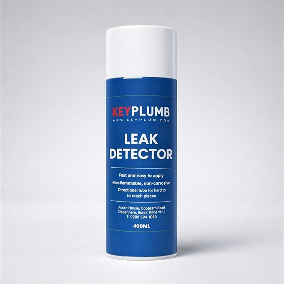 KeyPlumb Leak Detector Spray 400ml – Non-Flammable, Non-Corrosive & Safe Leak Detection for Plumbing, Gas Pipes & HVAC – Easy to Apply, Stable Formula with Precision Tube for Hard-to-Reach Areas
