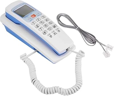Landline Telephone, Corded Telephone Wall-mounted Telephone landline FSK  DTMF Caller ID Telephone Corded Telephone Desk Landline Modem extension telephone with flash  anti-jamming functionWhite