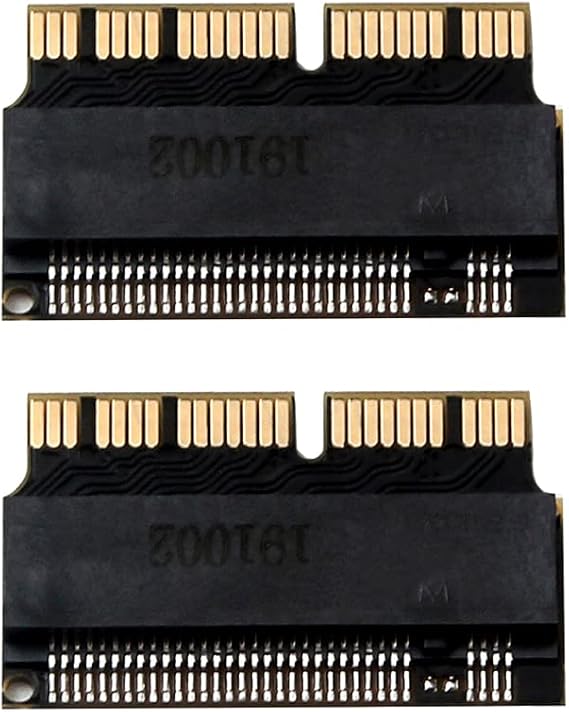 JMT M.2 NGFF Adapter NVMe PCI-E x4 M2 to SSD Compatible with A-pple Laptop,Mac-Book Air Pro 2013 2014 2015 A1465 A1466 A1502 A1398 (2Pcs)
