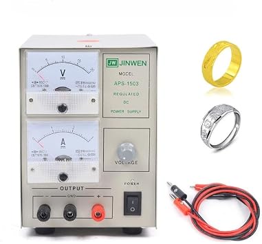 Jewelry Gold Plating Kit, 110V Jewelry Plating Machine, Gold and Silver Electroplating Equipment Tools, Adjustable Voltage, Overcurrent Protection, for cCopper, Nickel, Chromium, Gold, Silver